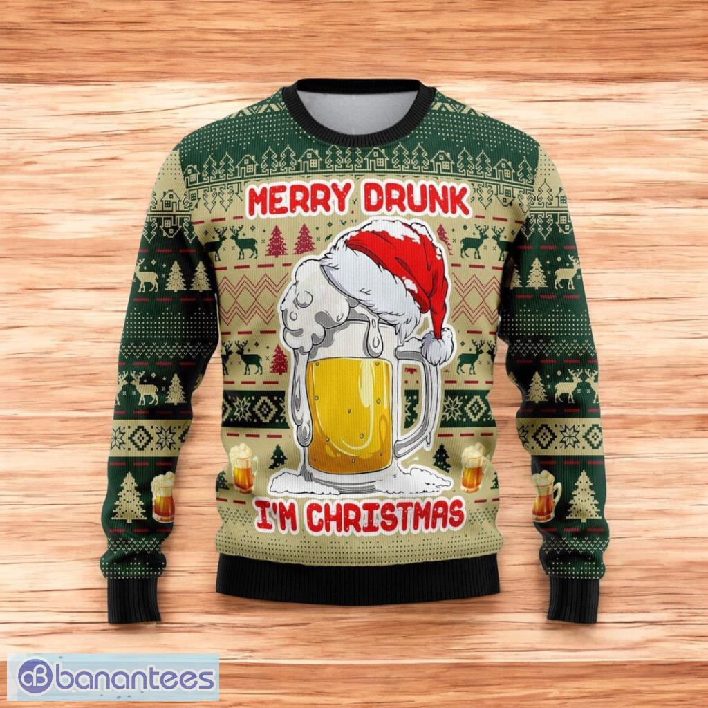 christmas beer 3d print classic crewneck christmas ugly sweater 3d for men and women image Christmas Beer 3D Print Classic Crewneck Christmas Ugly Sweater 3D For Men And Women Product Photo 1