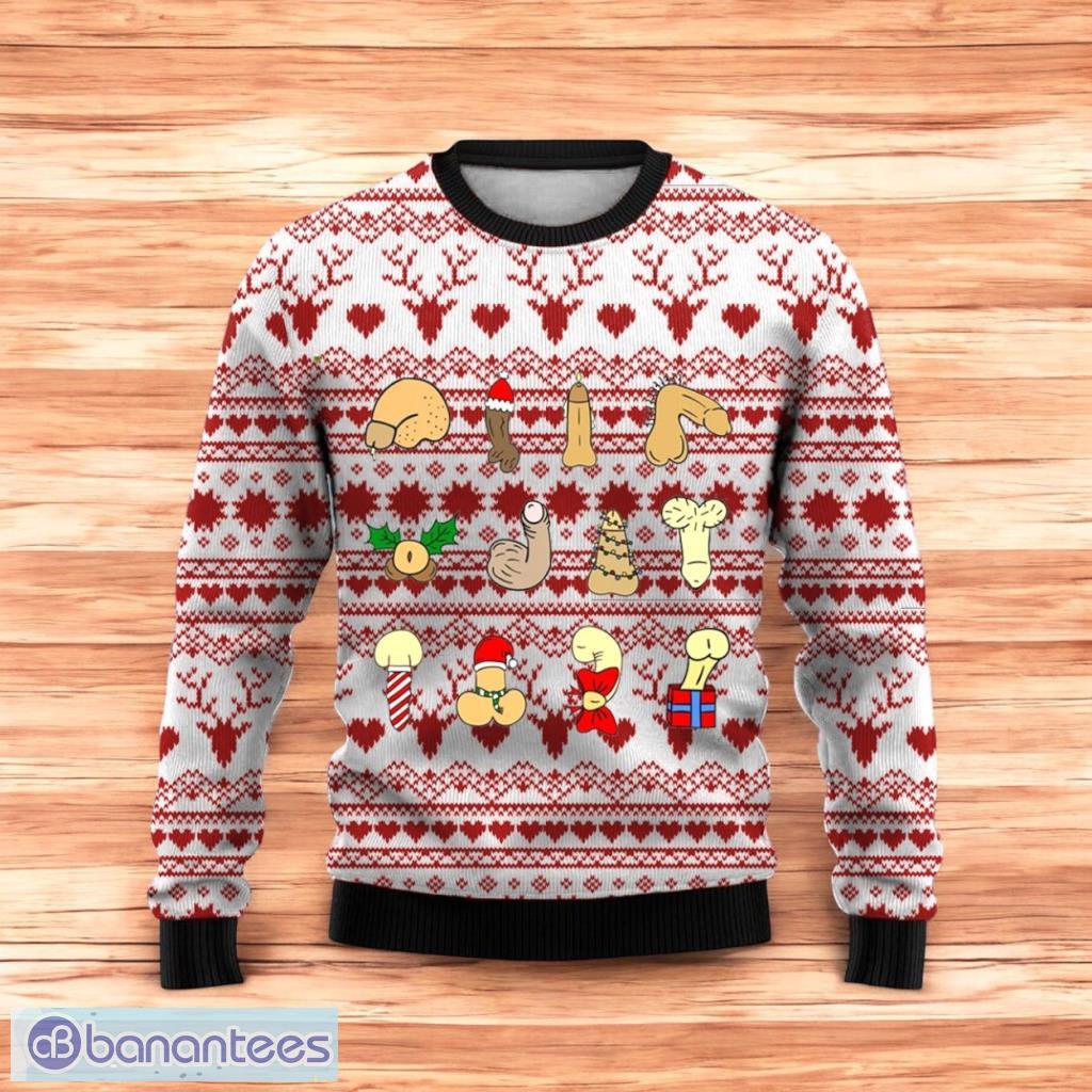 christmas cocks print casual crew neck christmas ugly sweater 3d for men and women image Christmas Cocks Print Casual Crew Neck Christmas Ugly Sweater 3D For Men And Women Product Photo 1