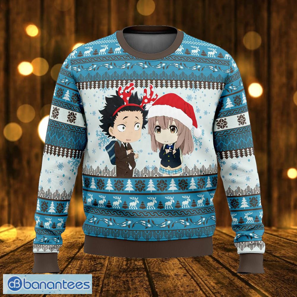 christmas couple a silent voice giver ugly christmas 3d sweater gift for adult image Christmas Couple A Silent Voice Giver Ugly Christmas 3D Sweater Gift For Adult - Christmas Couple A Silent Voice Ugly Christmas Sweater Photo_1