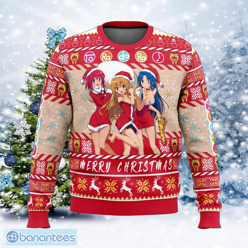 christmas girls toradora manger ugly christmas 3d sweater gift for adult image Christmas Girls Toradora! Manger Ugly Christmas 3D Sweater Gift For Adult - Christmas Girls Toradora! Ugly Christmas Sweater Photo_1