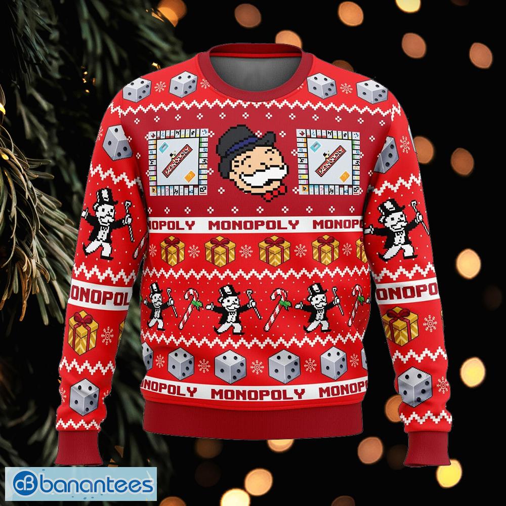 christmas monopoly board games candlelight knitted christmas sweater gift for adult image Christmas Monopoly Board Games Candlelight Knitted Christmas Sweater Gift For Adult - Christmas Monopoly Board Games Ugly Christmas Sweater Photo_1
