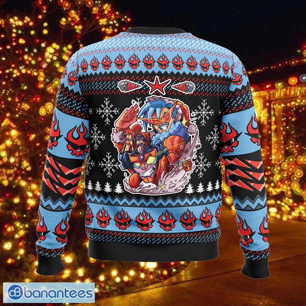 christmas party tengen toppa gurren lagann garland ugly christmas 3d sweater gift for adult 1 image Christmas Party Tengen Toppa Gurren Lagann Garland Ugly Christmas 3D Sweater Gift For Adult - Christmas Party Tengen Toppa Gurren Lagann Ugly Christmas Sweater Photo_2