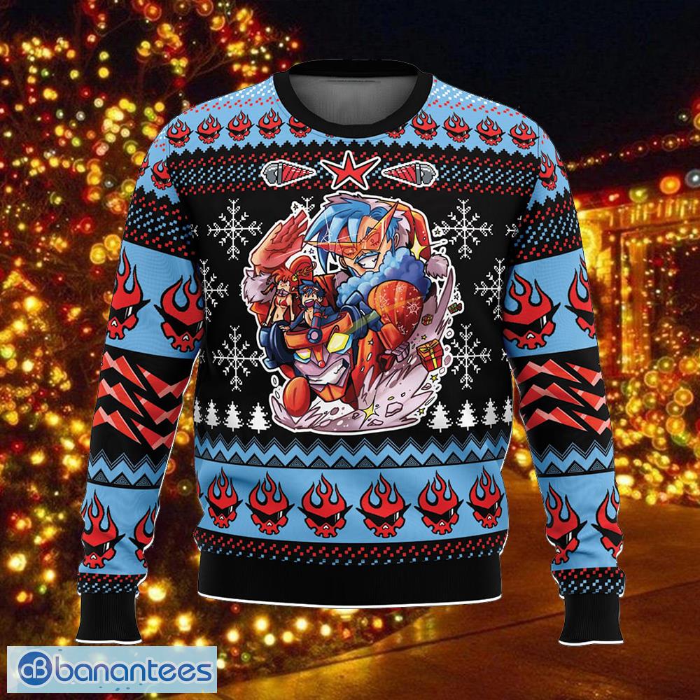 christmas party tengen toppa gurren lagann garland ugly christmas 3d sweater gift for adult image Christmas Party Tengen Toppa Gurren Lagann Garland Ugly Christmas 3D Sweater Gift For Adult - Christmas Party Tengen Toppa Gurren Lagann Ugly Christmas Sweater Photo_1