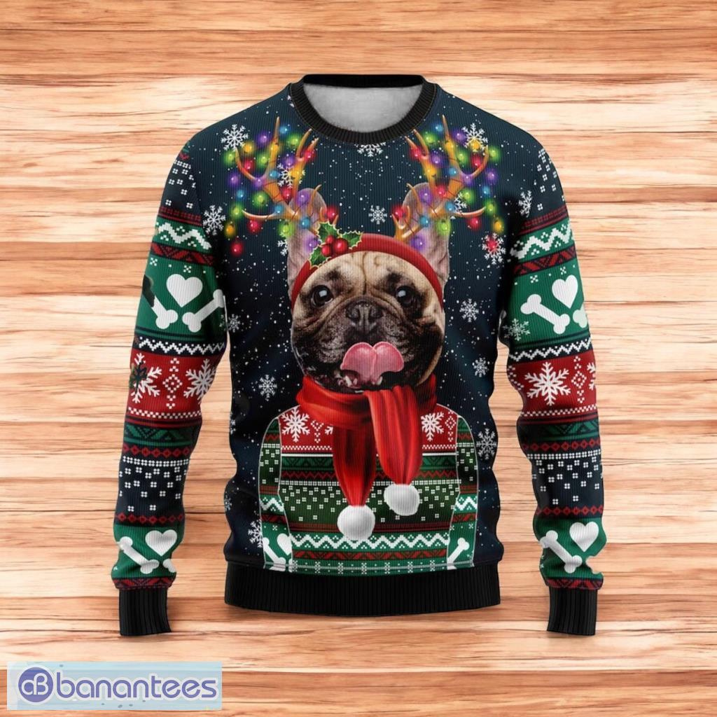 christmas puppy print casual crew neck christmas ugly sweater 3d for men and women image Christmas Puppy Print Casual Crew Neck Christmas Ugly Sweater 3D For Men And Women Product Photo 1