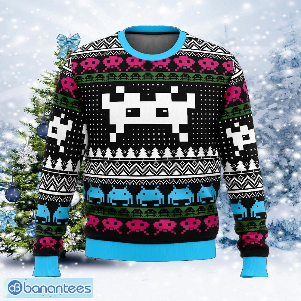 christmas space invaders parka ugly christmas sweater gift for men and women image Christmas Space Invaders Parka Ugly Christmas Sweater Gift For Men And Women - Christmas Space Invaders Ugly Christmas Sweater Photo_1