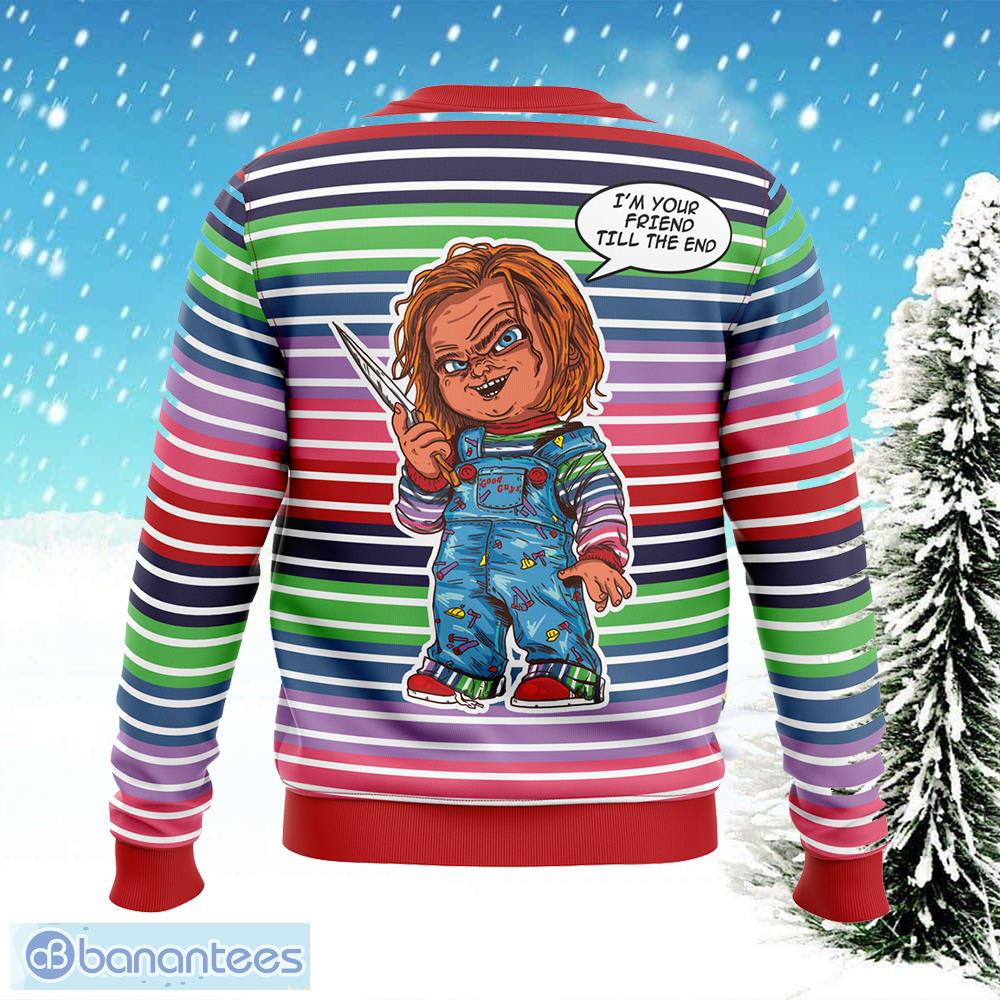 chuckie doll good guys blanket ugly christmas sweater gift holidays 1 image Chuckie Doll Good Guys Blanket Ugly Christmas Sweater Gift Holidays - Chuckie Doll Good Guys Ugly Christmas Sweater Photo_2