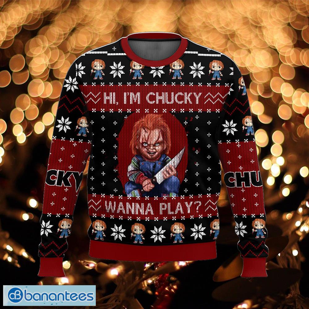 chucky hibernate knitted christmas sweater gift for adult image Chucky Hibernate Knitted Christmas Sweater Gift For Adult - Chucky Ugly Christmas Sweater Photo_1