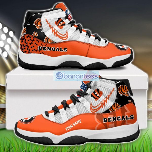 Cincinnati Bengals Air Jordan 11 Sneakers Custom Name Special Shoes For Fans Product Photo 1