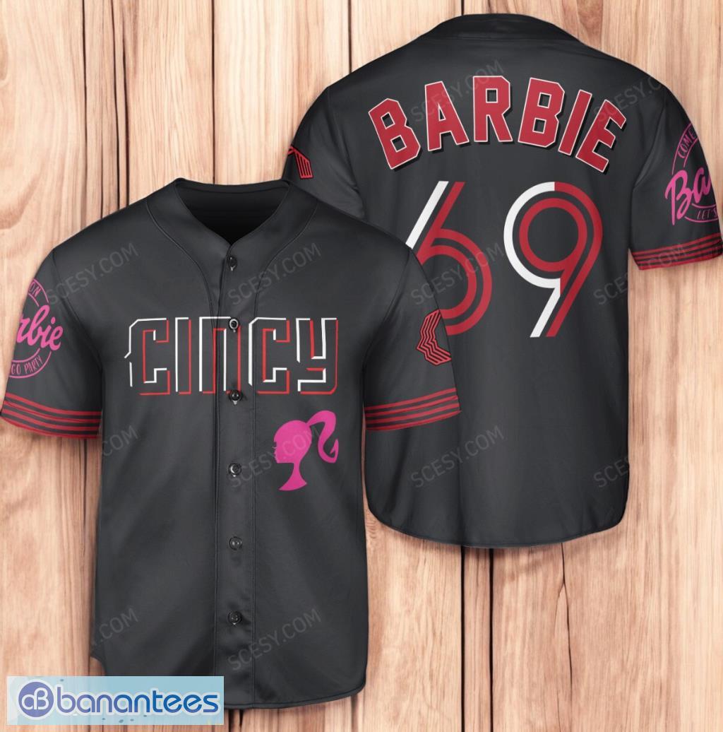 cincinnati reds barbie baseball jersey shirt ct limited edition image Cincinnati Reds Barbie Baseball Jersey Shirt CT Limited Edition Product Photo 1