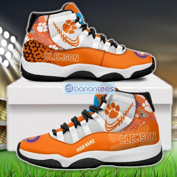 Clemson Tigers Air Jordan 11 Sneakers Custom Name Special Shoes For Fans Product Photo 1