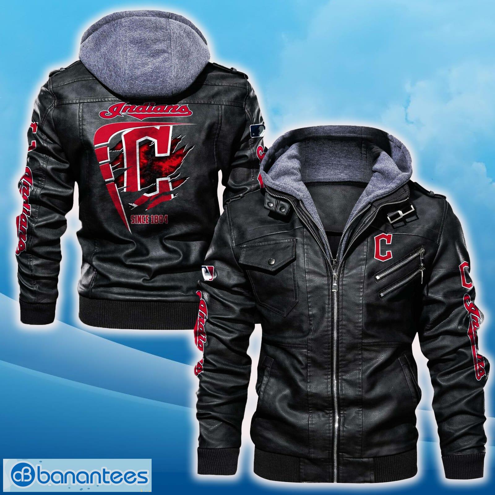 cleveland indians leather jacket black and brown color for men and women gift fans all over print gift fans image Cleveland Indians Leather Jacket Black And Brown Color For Men And Women Gift Fans All OVer Print Gift Fans - Cleveland Indians Leather Jacket_1