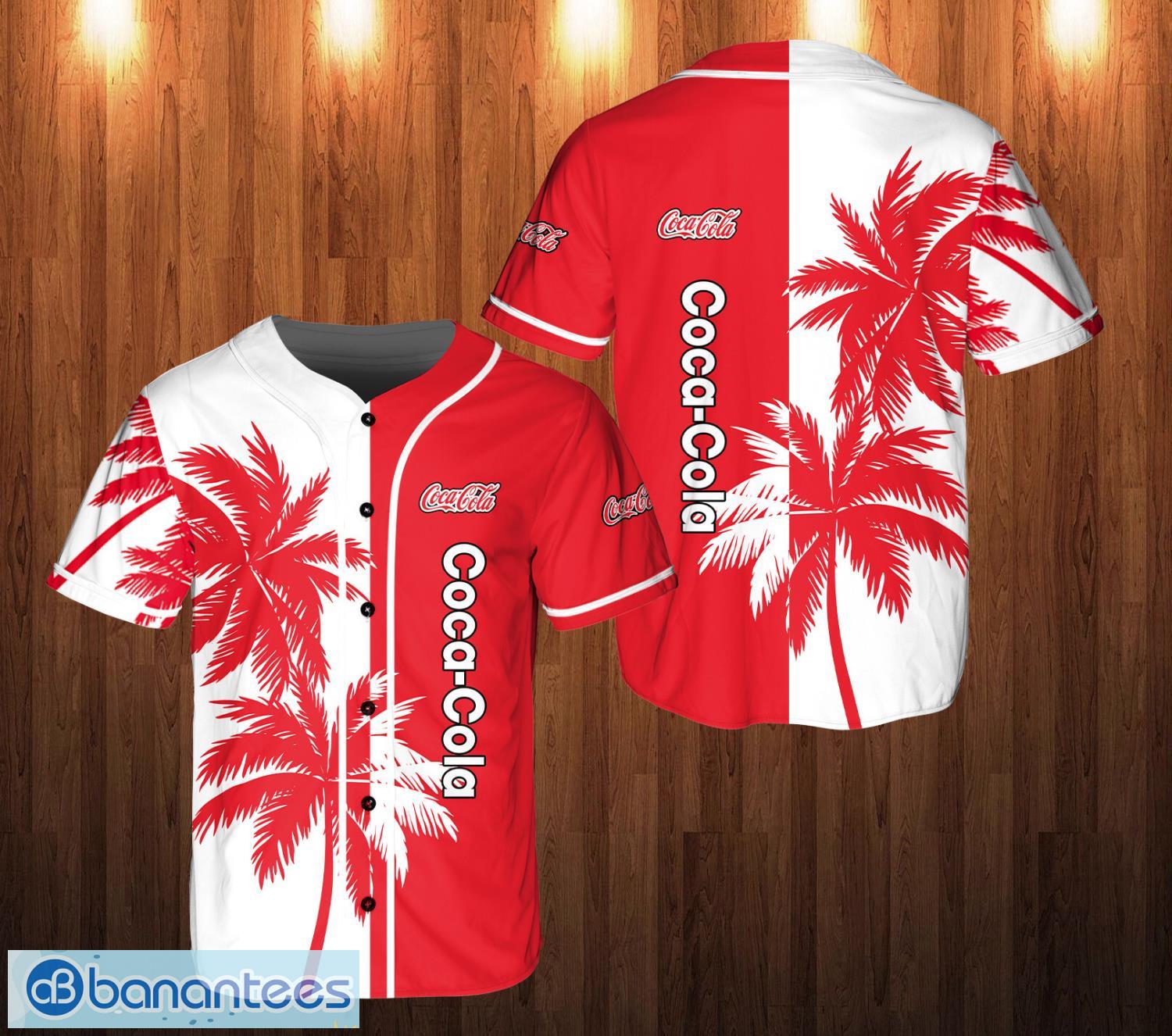 coca cola 3d all over printed baseball jersey shirt for fans image coca-cola 3D All Over Printed Baseball Jersey Shirt For Fans Product Photo 1