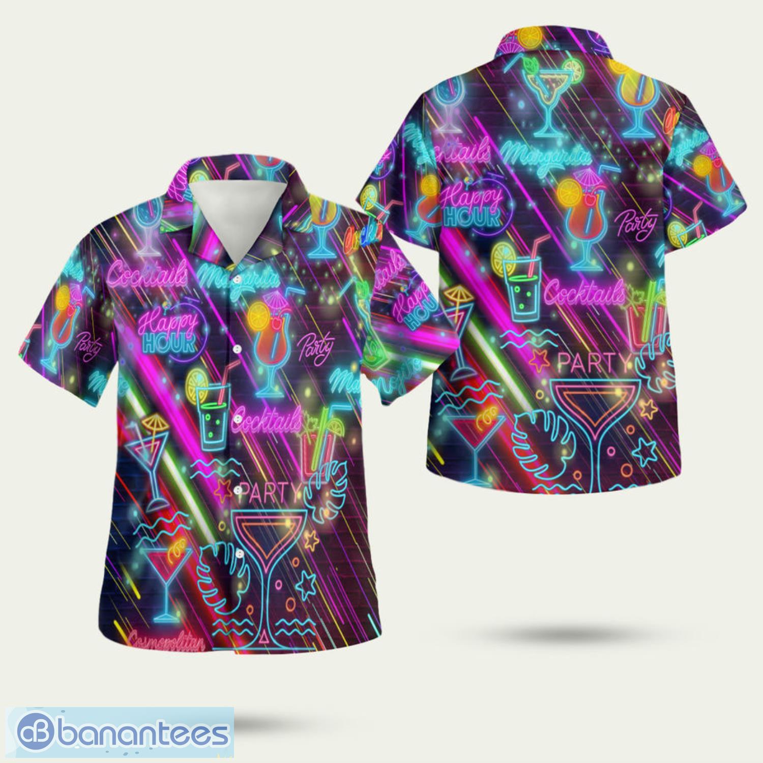 cocktails happy hour 3d hawaiian shirt summer style gift image Cocktails Happy Hour 3D Hawaiian Shirt Summer Style Gift Product Photo 1