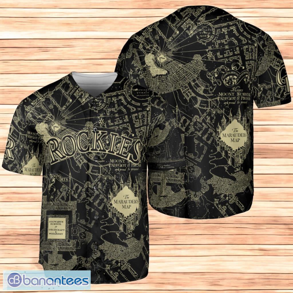 coloroc marauders map baseball jersey shirt black limited edition image Coloroc Marauder's Map Baseball Jersey Shirt Black Limited Edition Product Photo