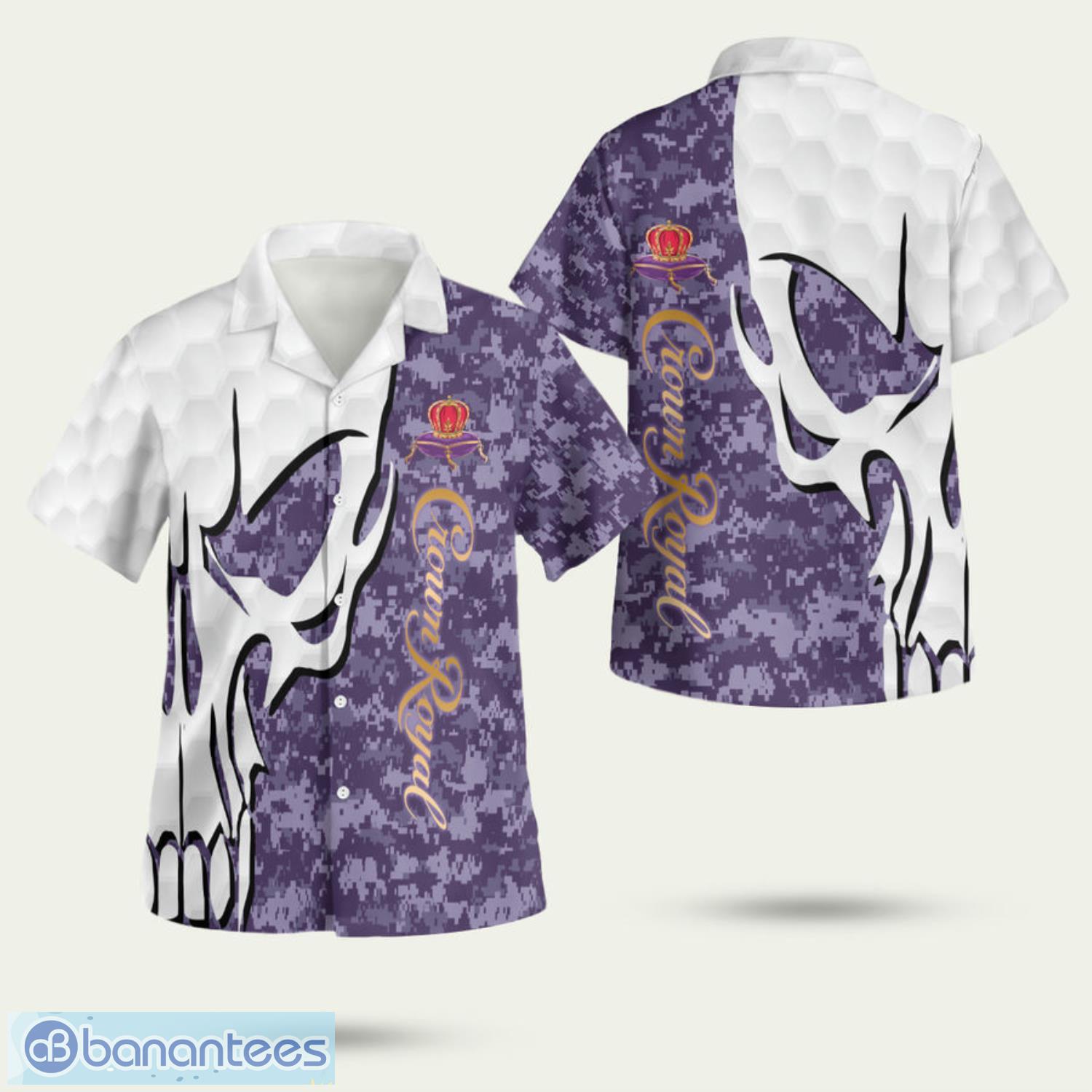 crown royal navy camo skull 3d hawaiian shirt summer style gift image Crown Royal Navy Camo Skull 3D Hawaiian Shirt Summer Style Gift Product Photo 1