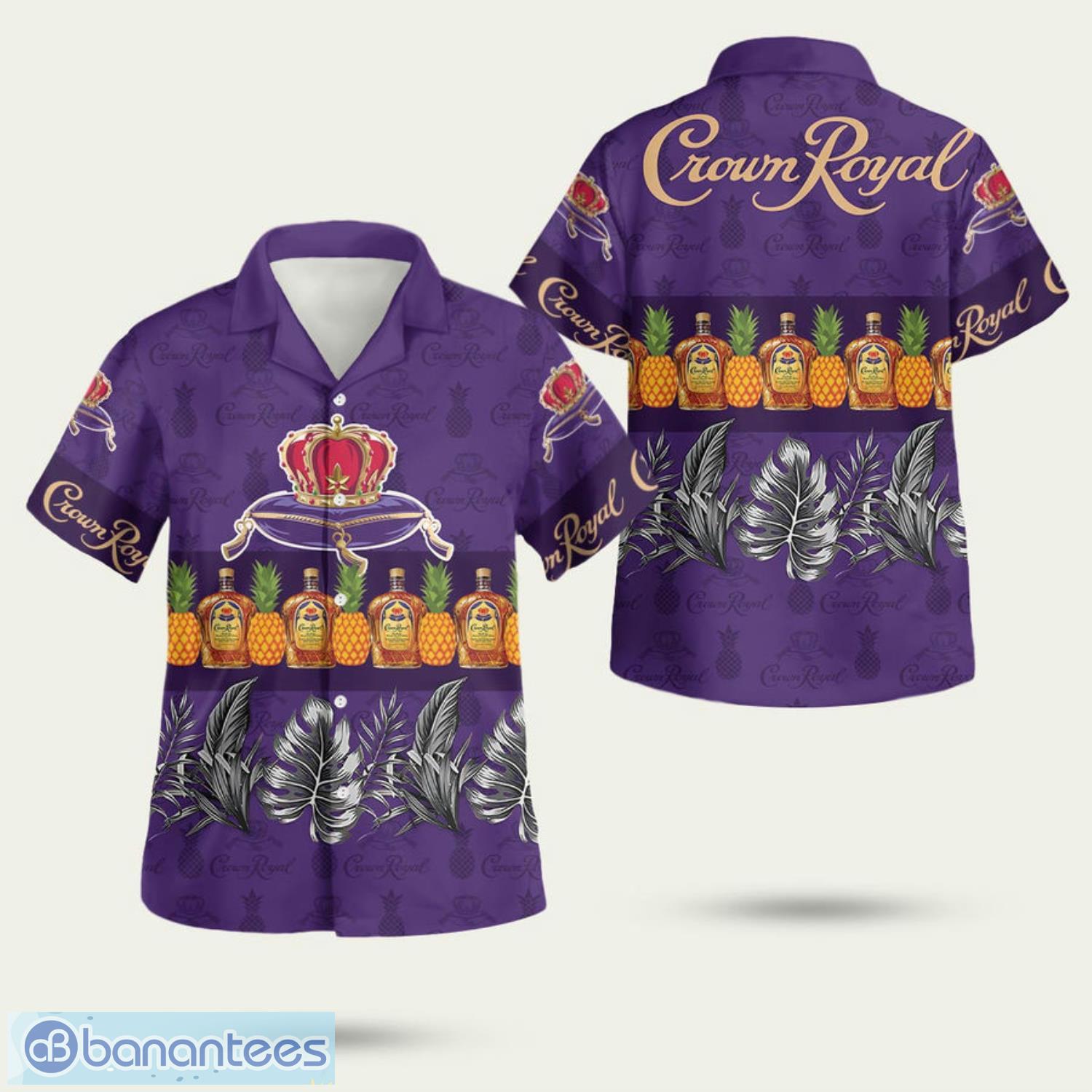 crown royal pineapple purple 3d hawaiian shirt summer style gift image Crown Royal Pineapple Purple 3D Hawaiian Shirt Summer Style Gift Product Photo 1