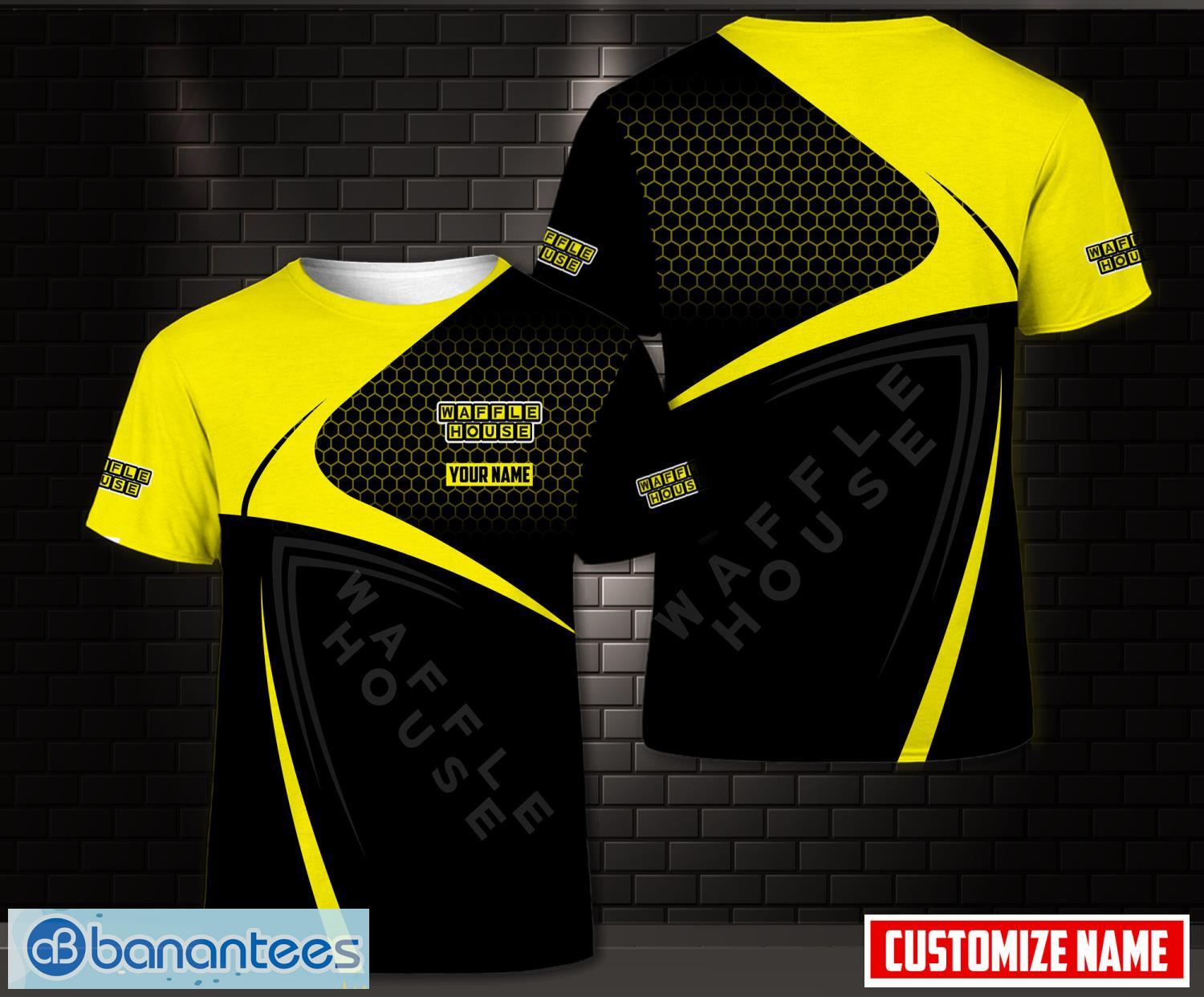 custom name 3d all over printed waffle house 3d t shirt all printed unisex t shirt image Custom Name 3D All Over Printed waffle house 3D T-Shirt All Printed Unisex T-Shirt Product Photo 1