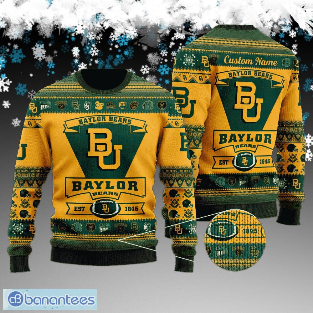 custom name baylor bears football team ugly xmas sweater gift holidays image Custom Name Baylor Bears Football Team Ugly Xmas Sweater Gift Holidays - Baylor Bears Football Team Ugly Xmas Sweater Gift Holidays
