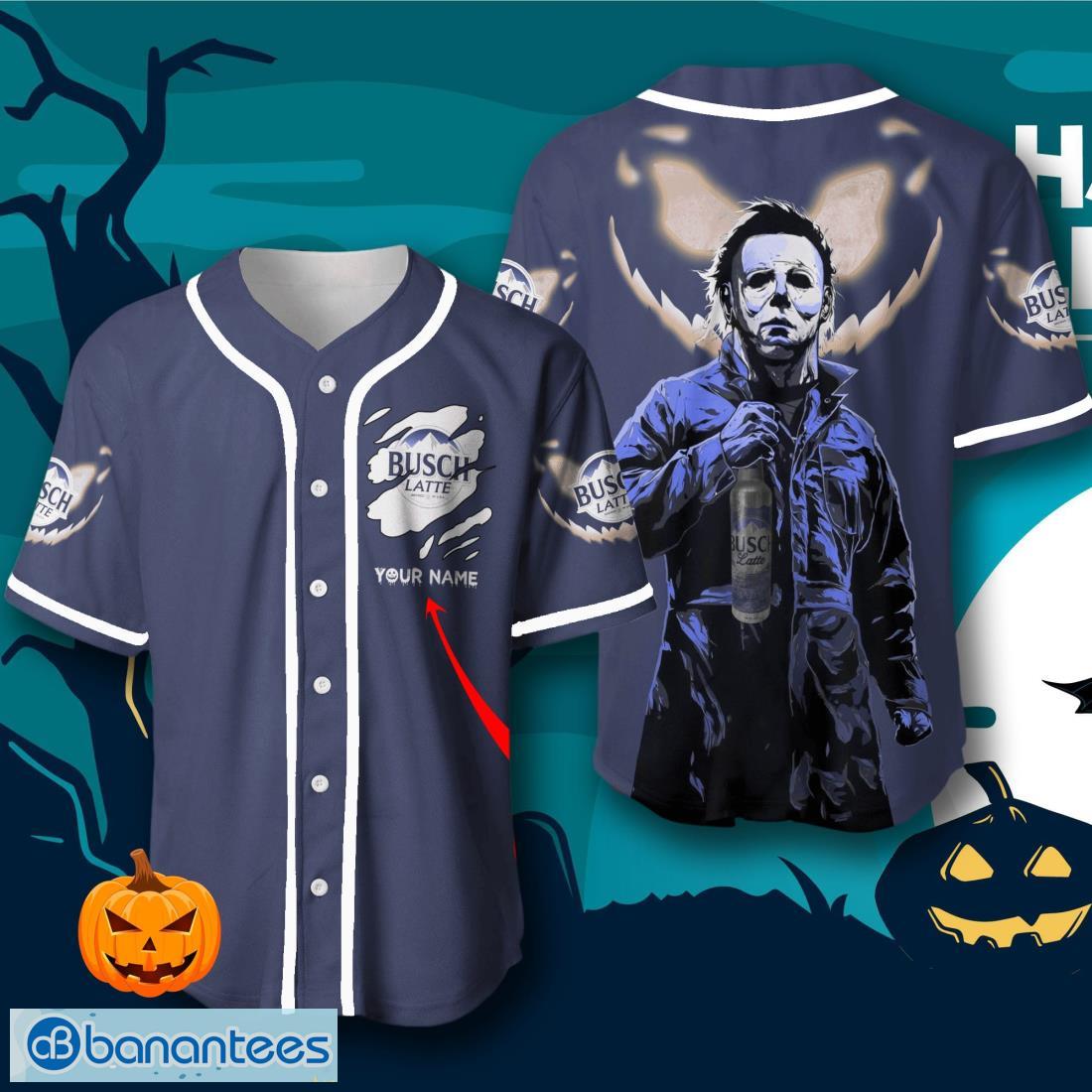 custom name busch latte halloween baseball jersey mens womens sizes image Custom Name Busch Latte Halloween Baseball Jersey – Men’s & Women’s Sizes Product Photo 1