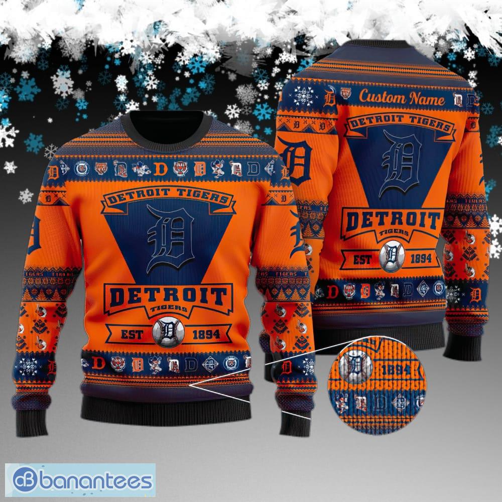 custom name detroit tigers football team ugly 3d sweater gift for christmas image Custom Name Detroit Tigers Football Team Ugly 3D Sweater Gift For Christmas - Detroit Tigers Football Team Ugly 3D Sweater Gift For Christmas