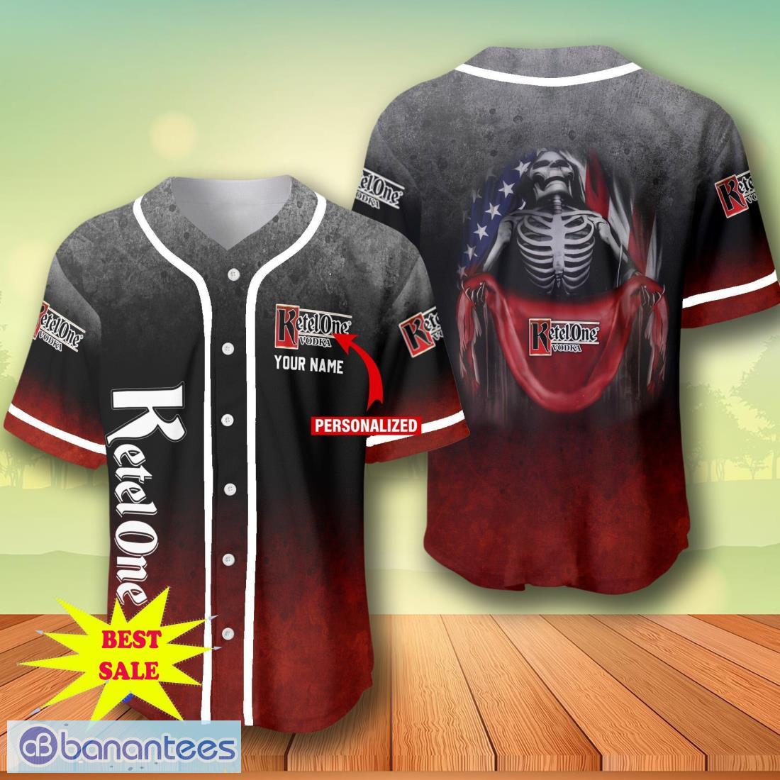 custom name ketel one skull usa flag baseball jersey for men and women image Custom Name Ketel One Skull USA Flag Baseball Jersey For Men And Women Product Photo 1