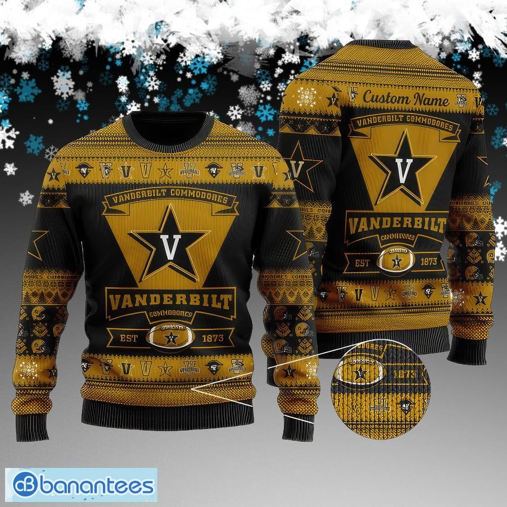 custom name vanderbilt commodores football team knitted christmas sweater gift for adult image Custom Name Vanderbilt Commodores Football Team Knitted Christmas Sweater Gift For Adult - Vanderbilt Commodores Football Team Knitted Christmas Sweater Gift For Adult
