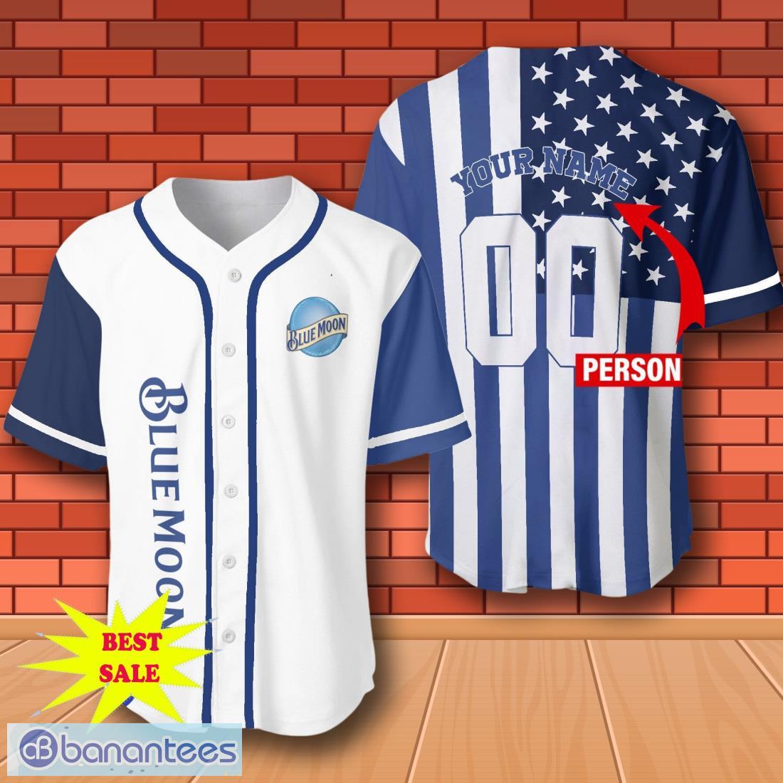 custom number and name american flag blue moon cinnamon whisky baseball jersey for men and women image Custom Number And Name American Flag Blue Moon Cinnamon Whisky Baseball Jersey For Men And Women Product Photo 1