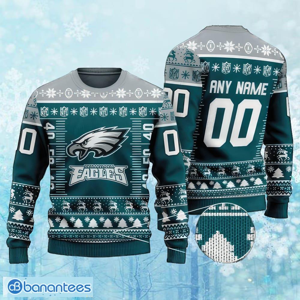 custom number and name nfl philadelphia eagles christmas knitted christmas sweater gift for men and women image Custom Number And Name NFL Philadelphia Eagles Christmas Knitted Christmas Sweater Gift For Men And Women - Custom Number And Name NFL Philadelphia Eagles Christmas Knitted Christmas Sweater Gift For Men And Women