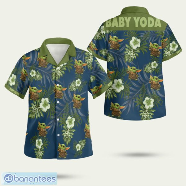 Cute Baby Yoda Hibicus Star Wars Movie 3D Hawaiian Shirt Summer Style Gift Product Photo 1