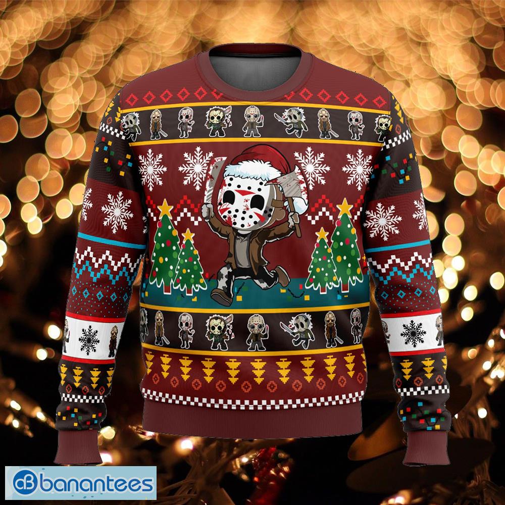 cute jason friday the 13th blizzard ugly christmas sweater gift for men and women image Cute Jason Friday the 13th Blizzard Ugly Christmas Sweater Gift For Men And Women - Cute Jason Friday the 13th Ugly Christmas Sweater Photo_1