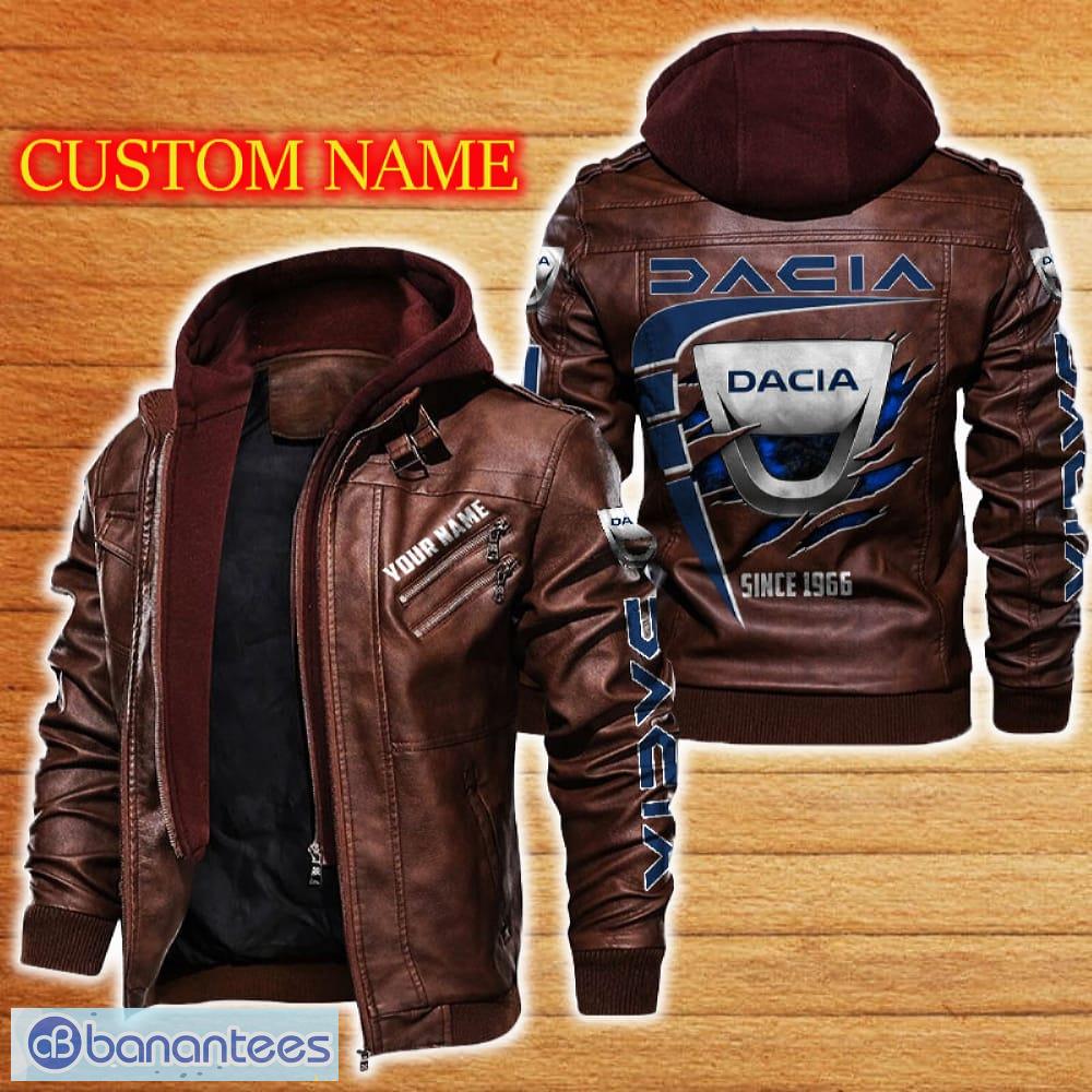 dacia leather jacket black and brown color car logo trending all over print gift fans custom name 1 image Dacia Leather Jacket Black And Brown Color Car Logo Trending All OVer Print Gift Fans Custom Name - Dacia Leather Jacket Car For Fans_2