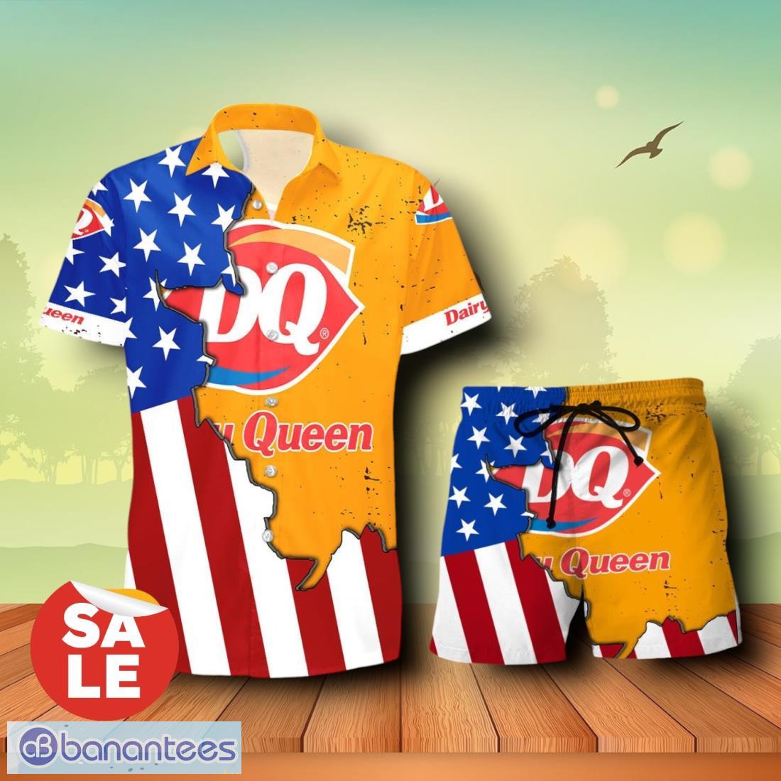 dairy queen usa flag aloha summer beach combo hawaiian shirt shorts for men women image Dairy Queen USA Flag Aloha Summer Beach Combo Hawaiian Shirt & Shorts For Men Women Product Photo 1