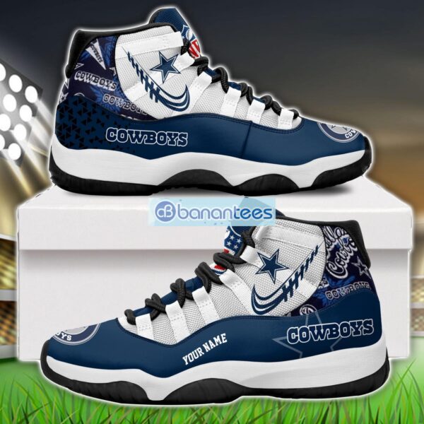 Dallas Cowboys Air Jordan 11 Sneakers Custom Name Special Shoes For Fans Product Photo 1
