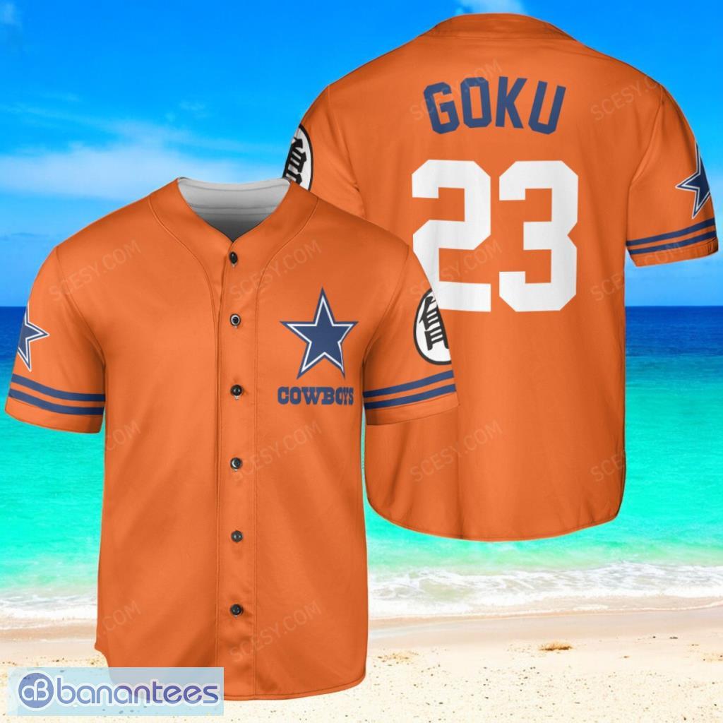dallas cowboys dragon ball son goku baseball jersey shirt personalized limited edition custom name and number image Dallas Cowboys Dragon Ball Son Goku Baseball Jersey Shirt Personalized Limited Edition Custom Name And Number Product Photo 1