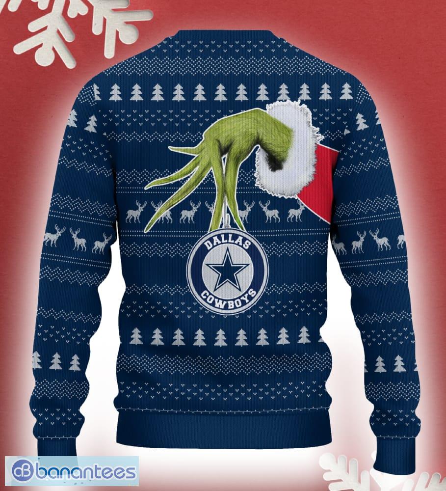 dallas cowboys grinch driving funny 3d ugly christmas sweater for men women 1 image Dallas Cowboys Grinch Driving Funny 3D Ugly Christmas Sweater For Men Women - Dallas Cowboys Christmas Sweater Grinch Driving Photo 3