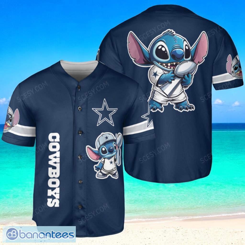 dallas cowboys lilo stitch baseball jersey shirt navy limited edition custom name and number image Dallas Cowboys Lilo & Stitch Baseball Jersey Shirt Navy Limited Edition Custom Name And Number Product Photo 1