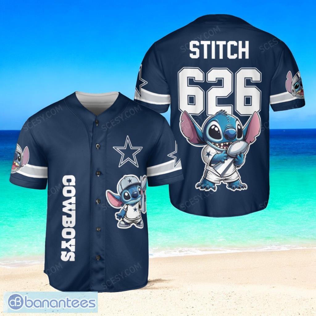 dallas cowboys lilo stitch champions baseball jersey shirt navy limited edition custom name and number image Dallas Cowboys Lilo & Stitch Champions Baseball Jersey Shirt Navy Limited Edition Custom Name And Number Product Photo 1