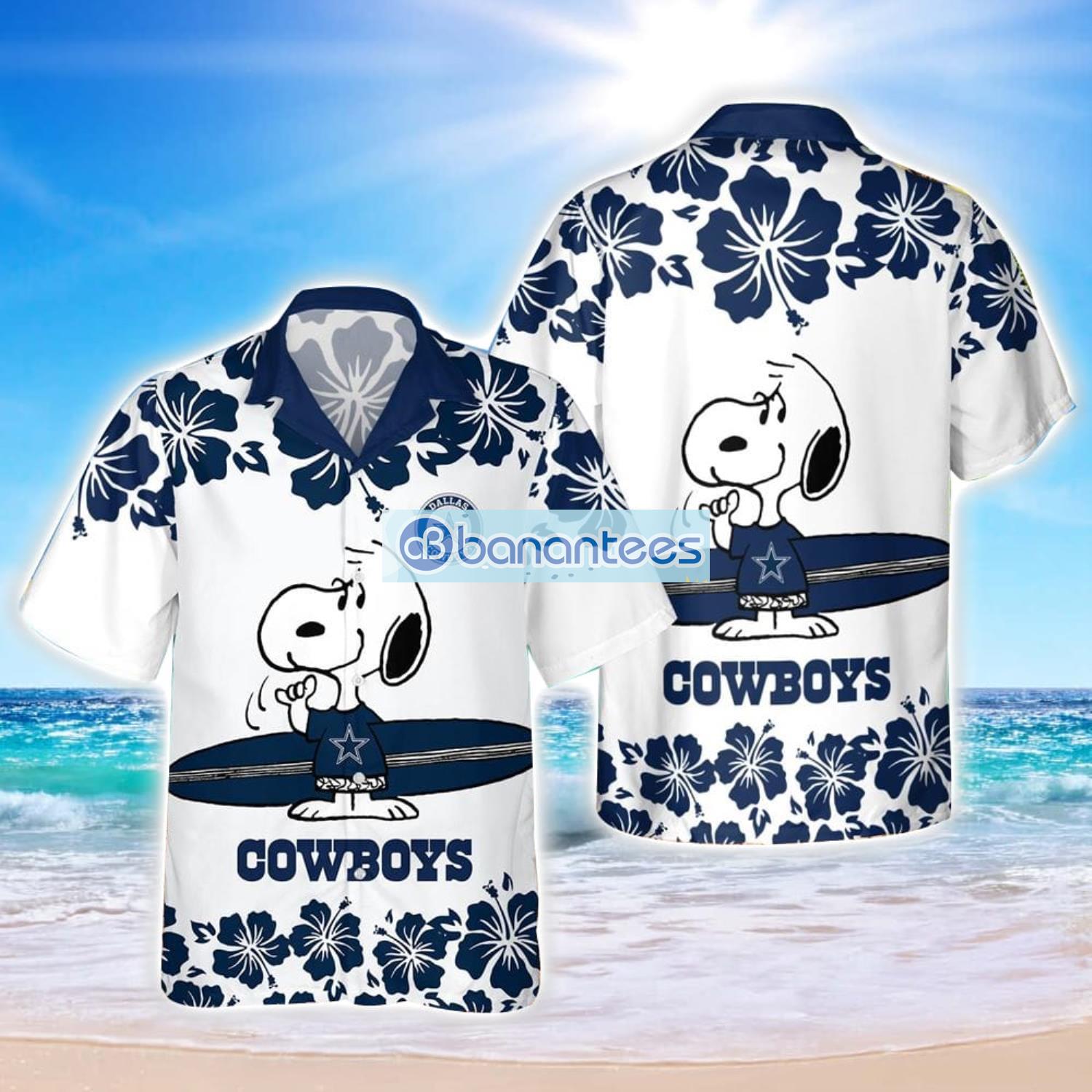 dallas cowboys nfl snoopy aloha hawaiian shirt for men and women image Dallas Cowboys NFL Snoopy Aloha Hawaiian Shirt For Men And Women Product Photo 1