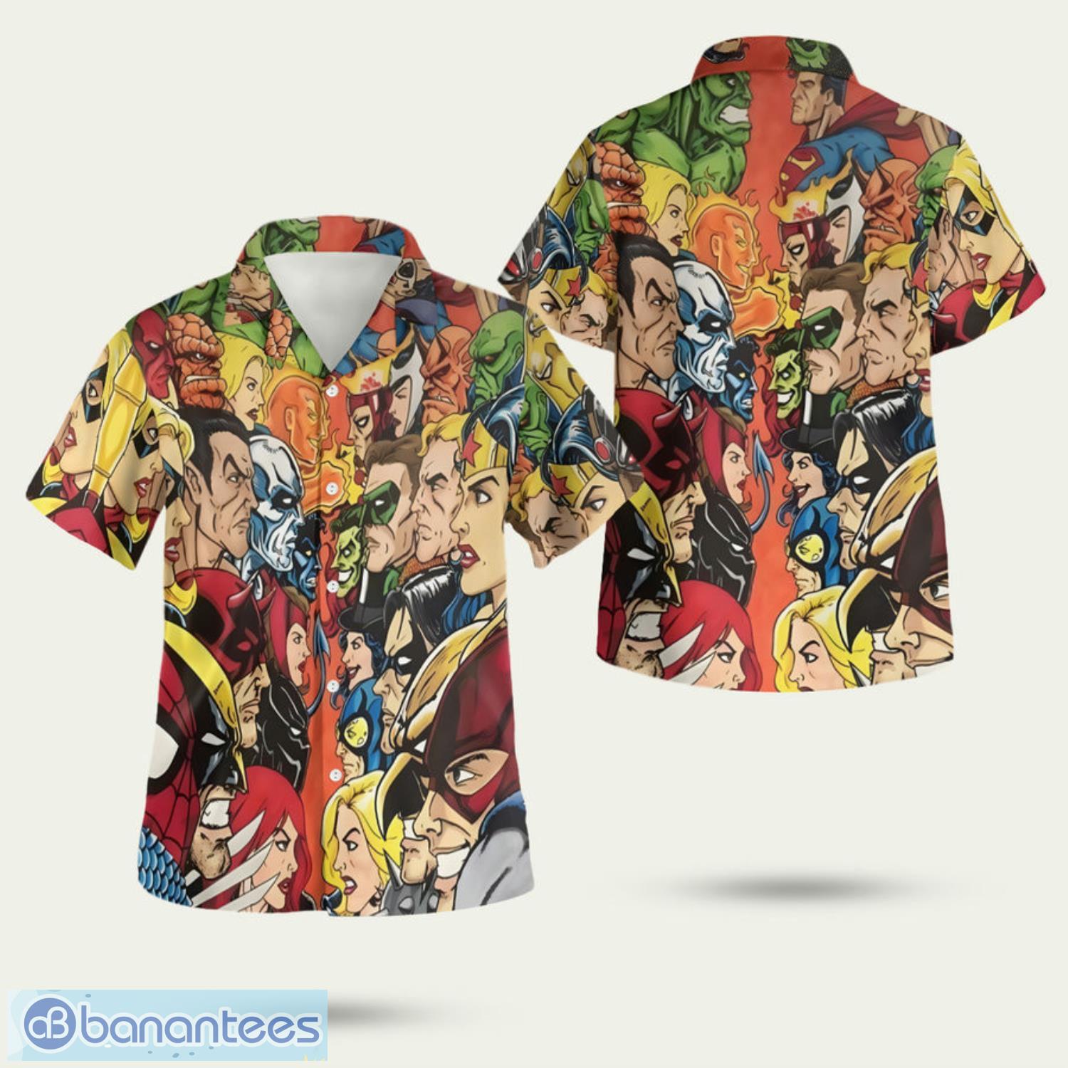 dc vs marvel 3d hawaiian shirt summer style gift image Dc Vs Marvel 3D Hawaiian Shirt Summer Style Gift Product Photo 1