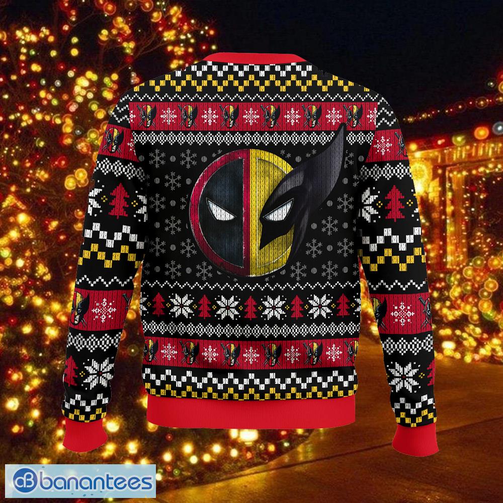 deadpool x wolverine bauble ugly christmas sweater gift for men and women 1 image Deadpool X Wolverine Bauble Ugly Christmas Sweater Gift For Men And Women - Deadpool X Wolverine Ugly Christmas Sweater Photo_2