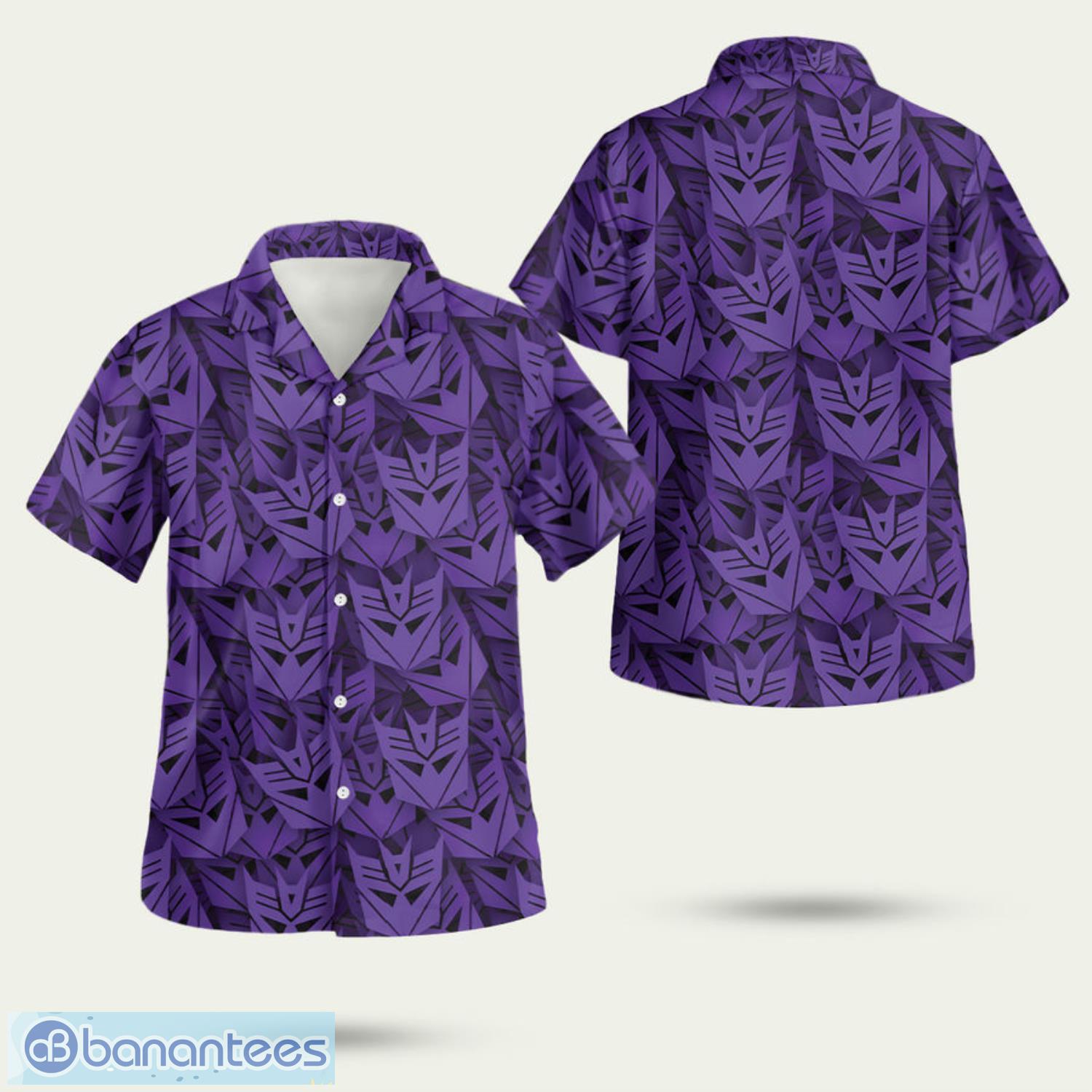 decepticon transformer purple 3d hawaiian shirt summer style gift image Decepticon Transformer Purple 3D Hawaiian Shirt Summer Style Gift Product Photo 1