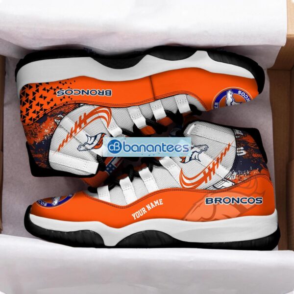 Denver Broncos Air Jordan 11 Sneakers Custom Name Special Shoes For Fans Product Photo 2