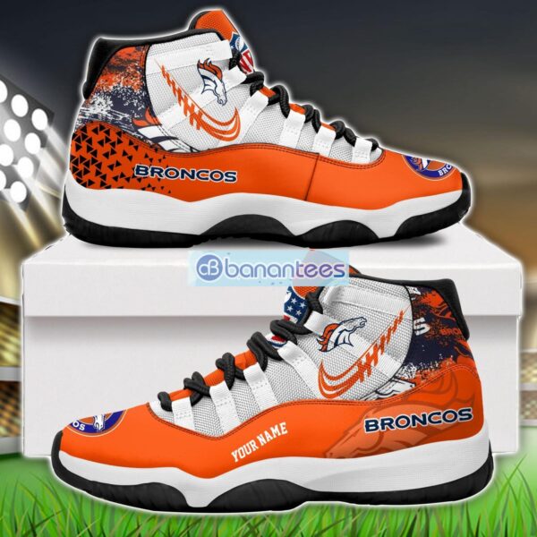 Denver Broncos Air Jordan 11 Sneakers Custom Name Special Shoes For Fans Product Photo 1