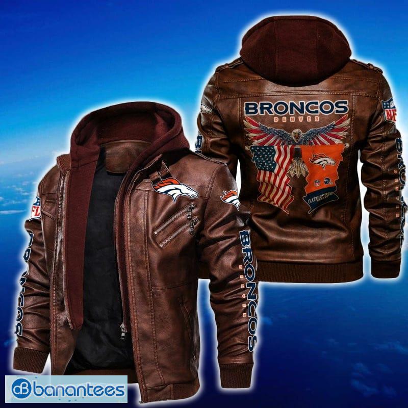 denver broncos nfl eagle 2d leather jacket black and brown color 1 image Denver Broncos NFL Eagle 2D Leather Jacket Black And Brown Color - Denver Broncos NFL Eagle Leather Jacket_2