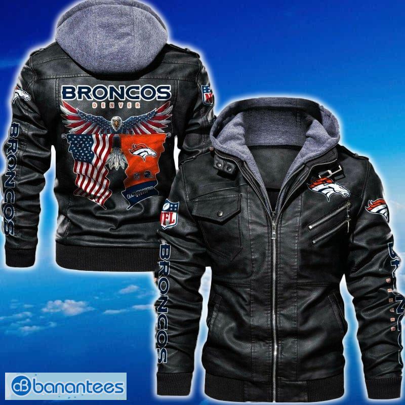 denver broncos nfl eagle 2d leather jacket black and brown color image Denver Broncos NFL Eagle 2D Leather Jacket Black And Brown Color - Denver Broncos NFL Eagle Leather Jacket_1