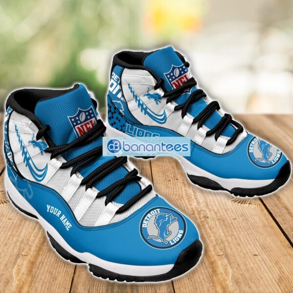 Detroit Lions Air Jordan 11 Sneakers Custom Name Special Shoes For Fans Product Photo 3
