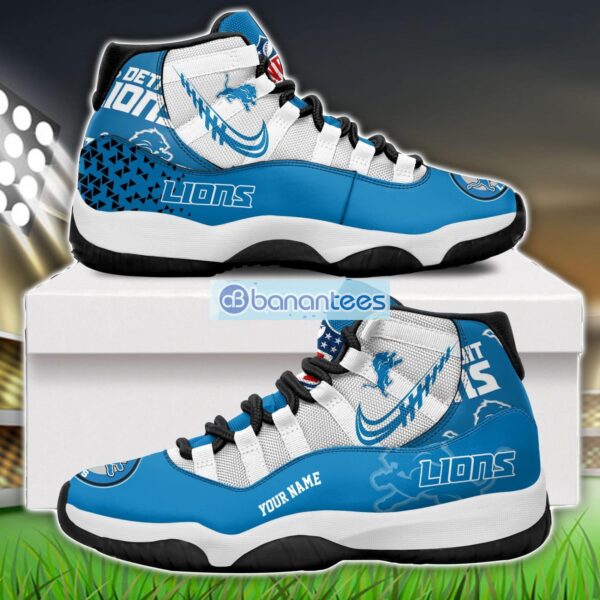Detroit Lions Air Jordan 11 Sneakers Custom Name Special Shoes For Fans Product Photo 1