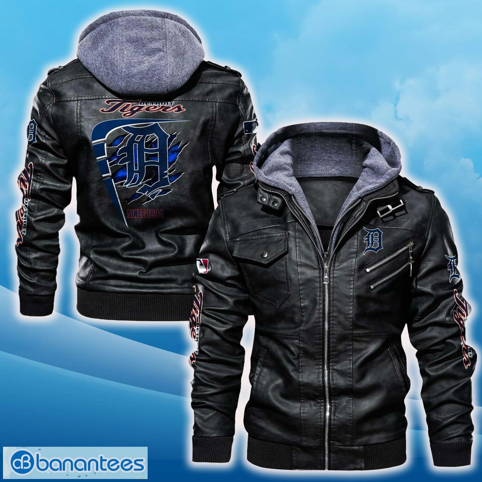 detroit tigers leather jacket black and brown color for men and women gift fans all over print gift fans image Detroit Tigers Leather Jacket Black And Brown Color For Men And Women Gift Fans All OVer Print Gift Fans - Detroit Tigers Leather Jacket_1