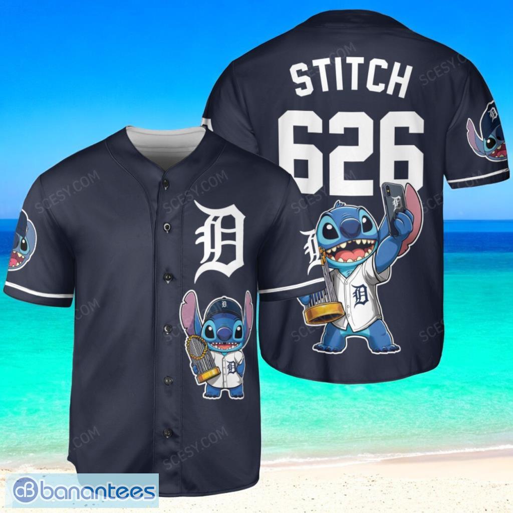 detroit tigers lilo and stitch baseball jersey shirt navy limited edition custom name and number image Detroit Tigers Lilo And Stitch Baseball Jersey Shirt Navy Limited Edition Custom Name And Number Product Photo 1