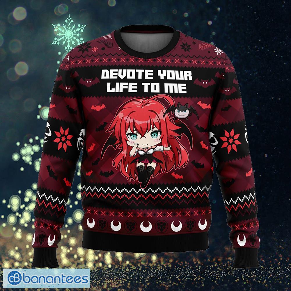 devote your life to me high school dxd presents ugly christmas sweater gift holidays image Devote Your Life To Me High School DxD Presents Ugly Christmas Sweater Gift Holidays - Devote Your Life To Me High School DxD Ugly Christmas Sweater Photo_1